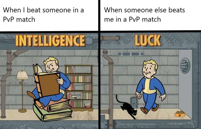 Intelligence vs luck - meme