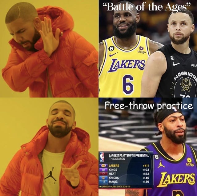 Lakers destroyed the Warriors yesterday - meme