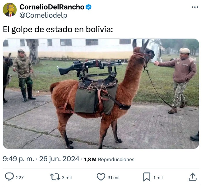 Meme del golpe de estado en Bolivia