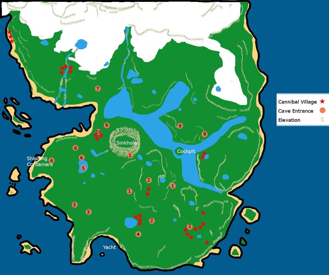 Mapa de cuevas de the forest - meme