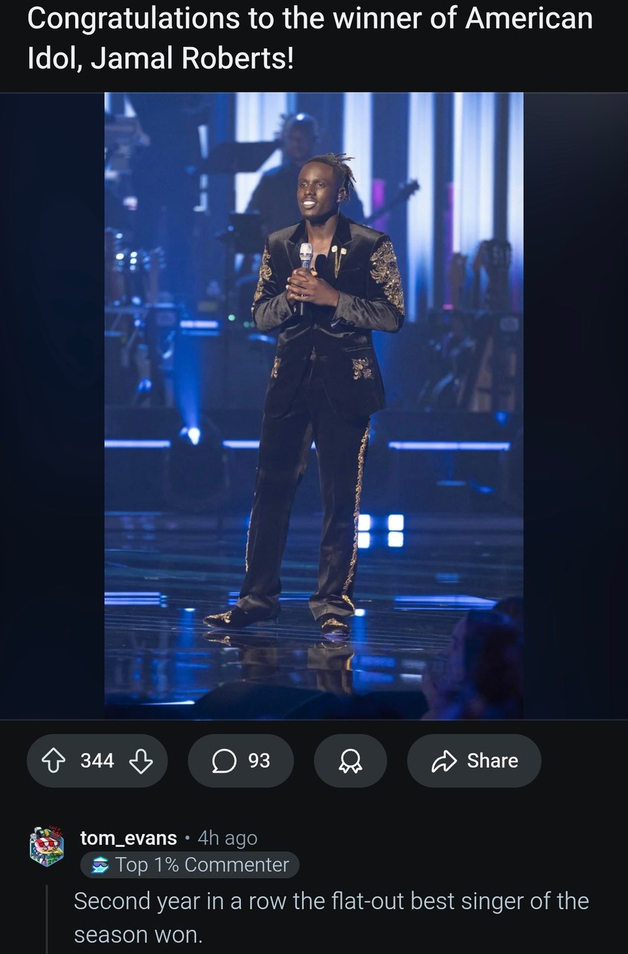 American Idol 2025 winner actually deserved it this time - meme