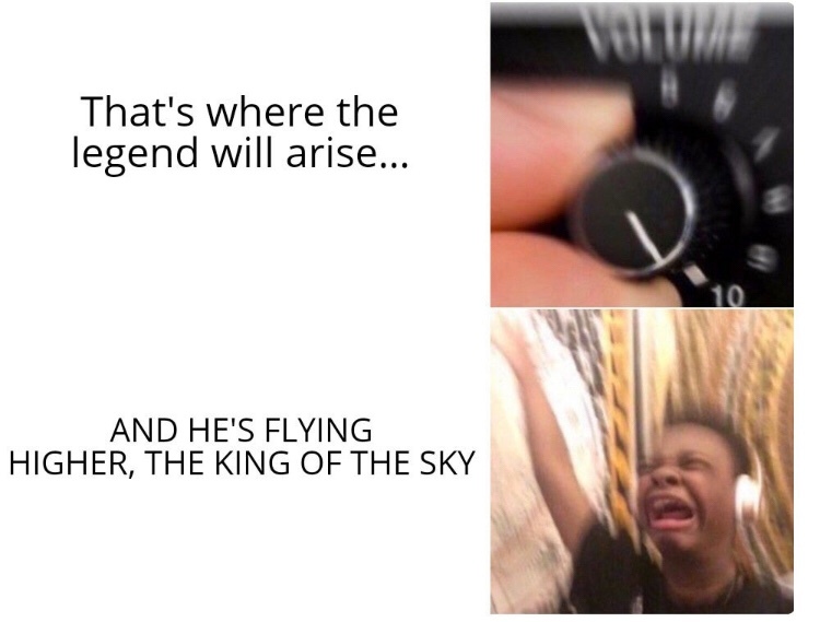HE’S FLYING TOO FAST AND HE’S FLYING TOO HIGH - meme