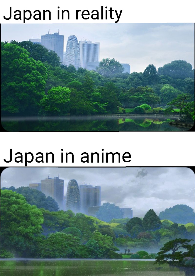 Japan in reality vs Japan in anime - meme