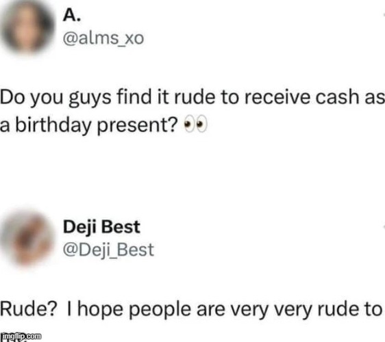 Wish you a rude birthday - meme