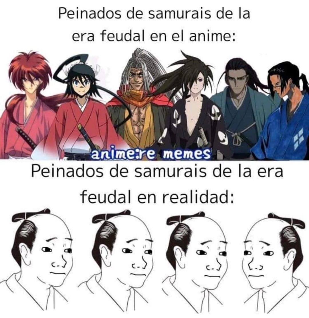 Peinado samurai real - meme