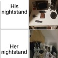 Actual pictures of my wife's and my nightstands