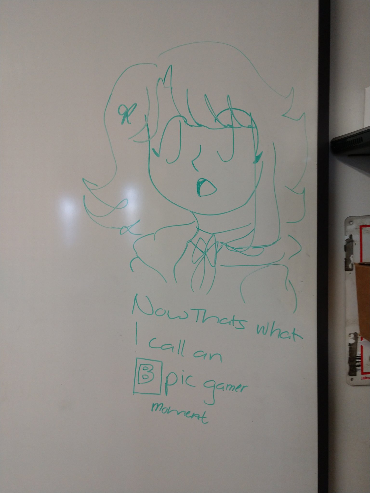 Boss's daughter put this on the white board - meme