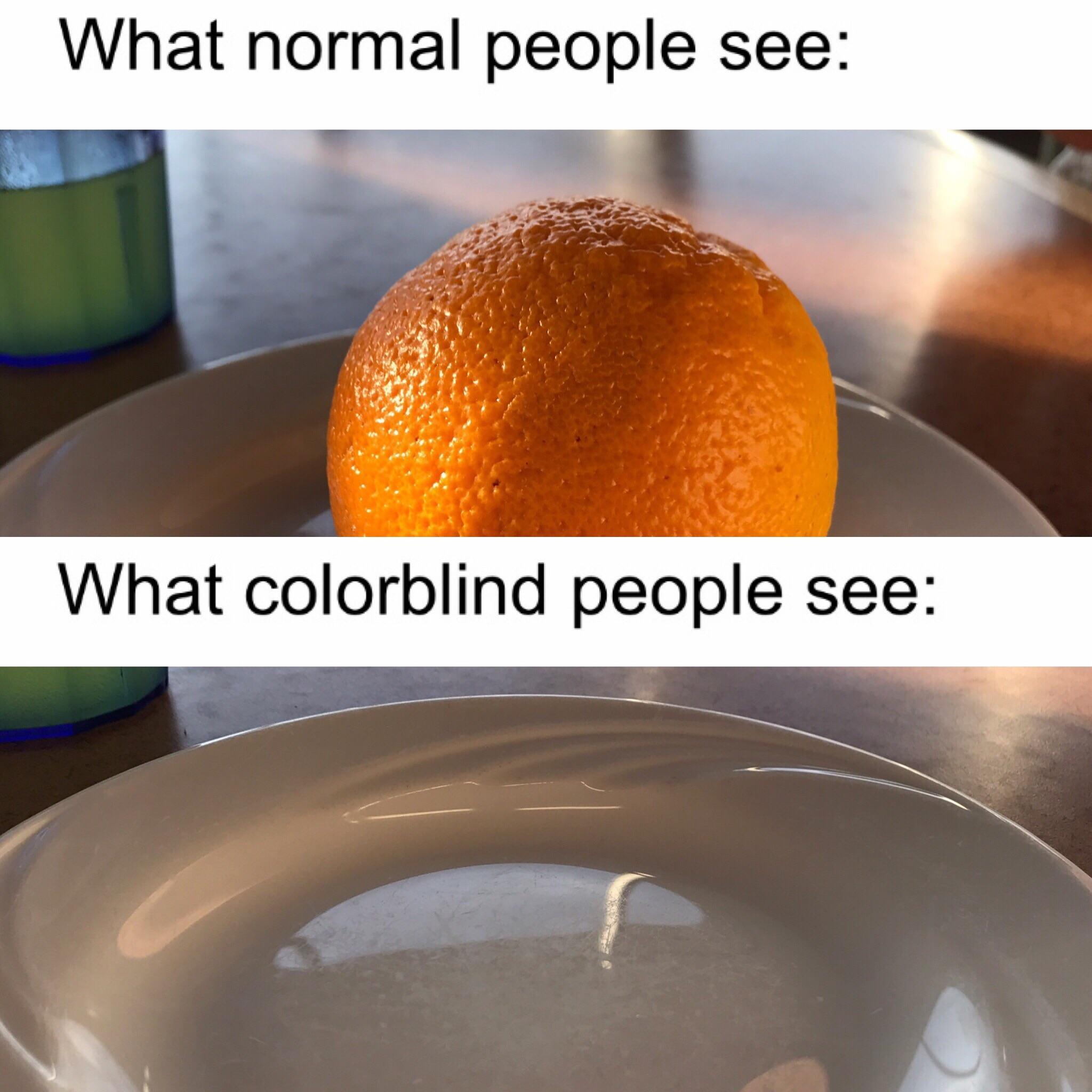 What color blind people see - meme
