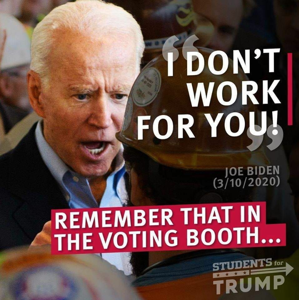 Joe feels entitled to your votes - meme