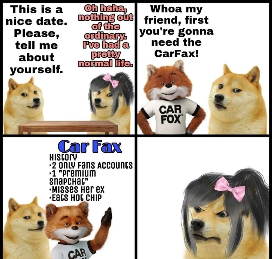 dongs in a carfax - meme