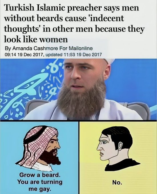 i think you're trying to hide behind your religion of peace & blame others for already being gay - meme