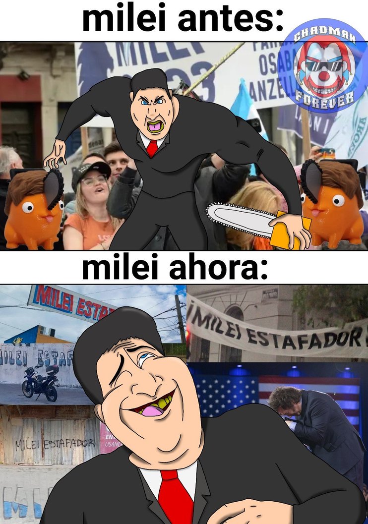 Curi de milei algo nunca antes visto - meme