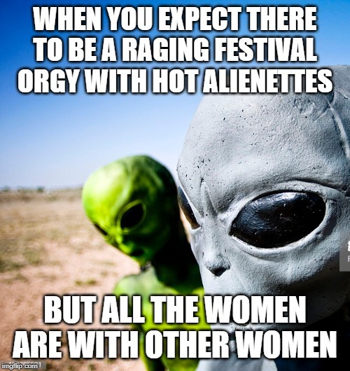 just like any other festival, except they might have showered at Area 51 - meme