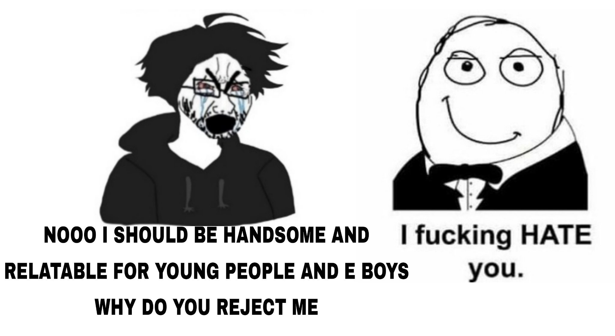 Reject femboy and e-boy turn back to rage comic - meme