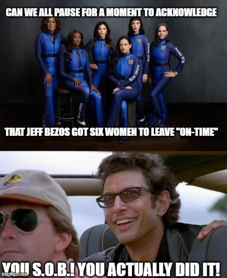 Jeff Bezos made 6 women leave on time. This man is terrifying - meme