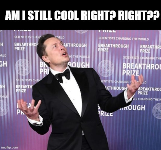 Elon Musk cringe red carpet poses meme