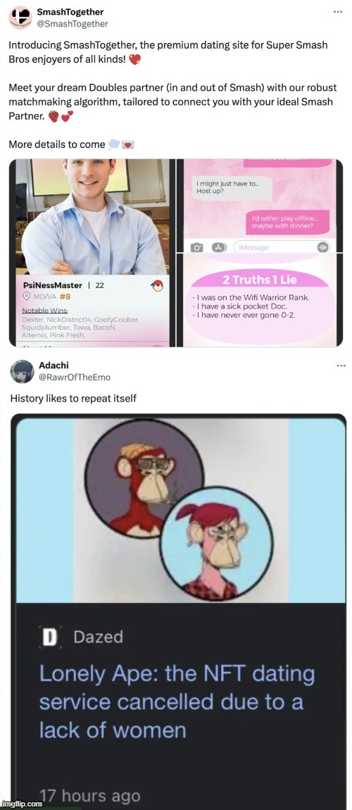 Smash Bros dating site - meme