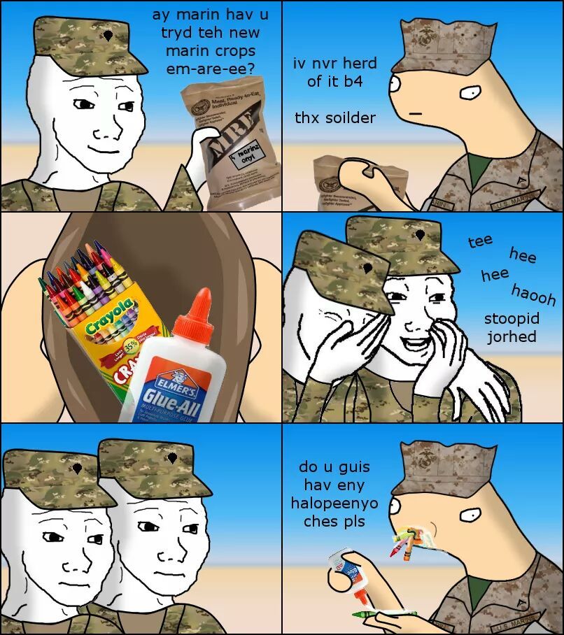 Jalapeño Cheese was the best part of any MRE. - meme