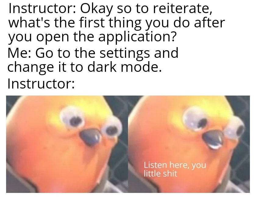 dark mode users - meme