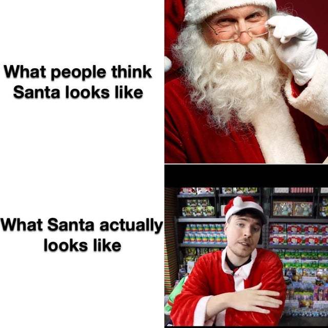 What people think Santa looks like - meme