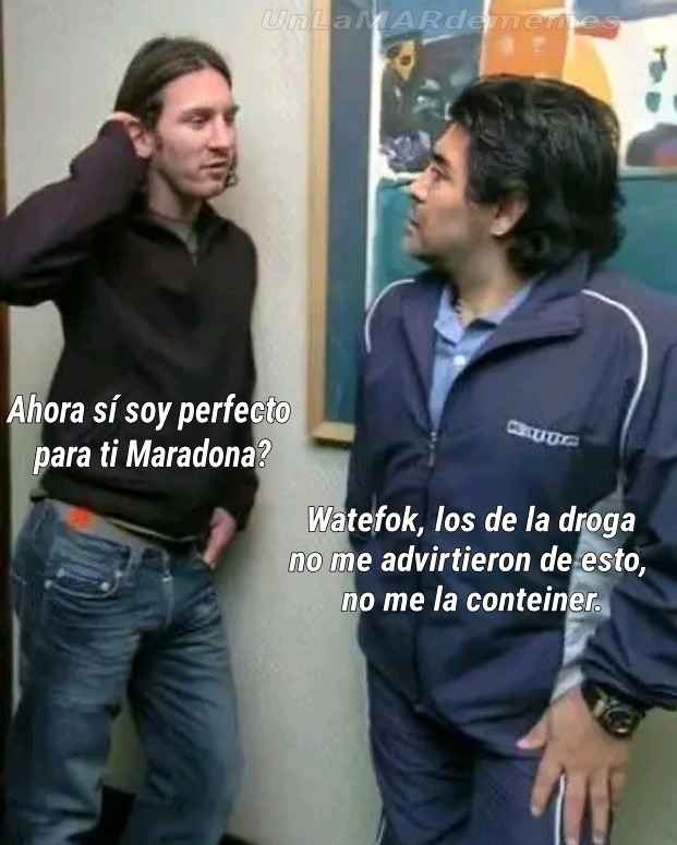 La verdadera historia de cómo Messi conoció a Maradona - meme