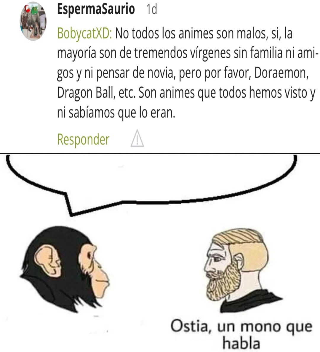 Se cree basadito por escribir esa negrada xfffff - meme