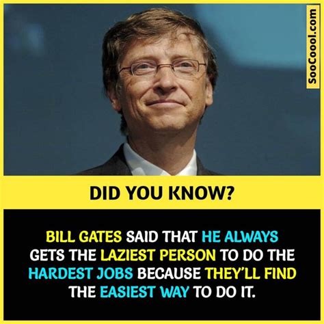 What Bill Gates says about lazy people - meme