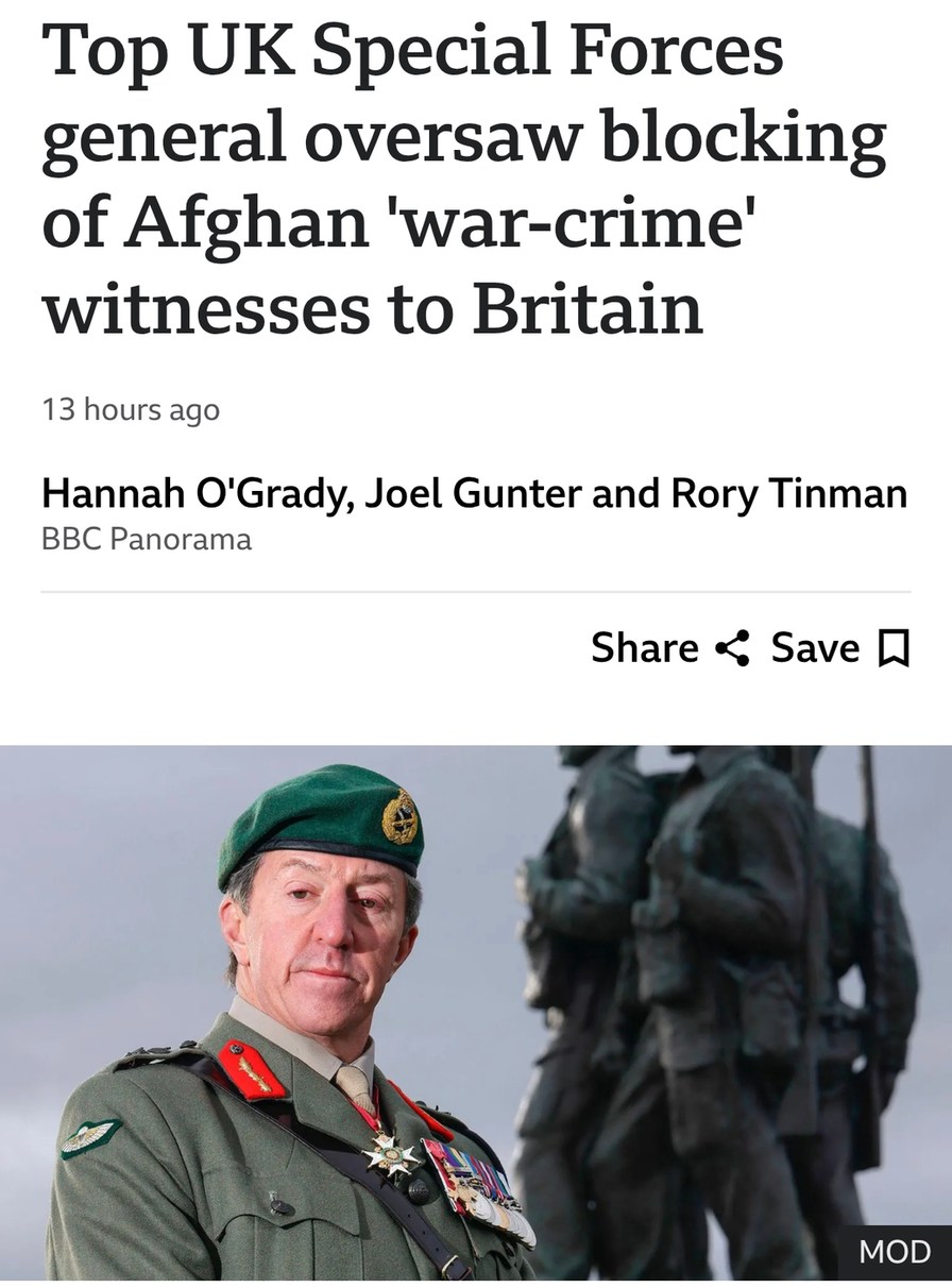 UK special forces allegedly blocked Afghan war crime witnesses - meme