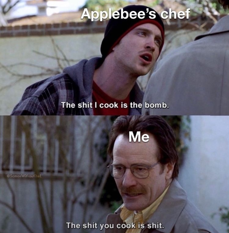 went to Applebee’s once and had a purple steak. never again - meme