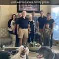 funny family photo with dogs