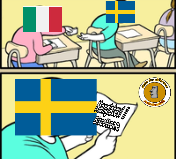 Italia-Svezia 1-0 ve lo abbiamo messo in quel posto il biscotto - meme