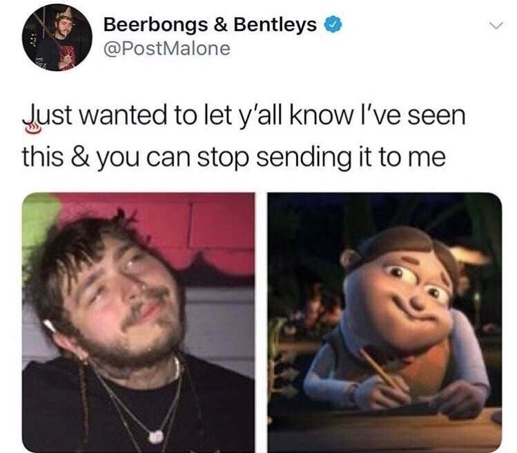 Post malone = that autistic kid from Jimmy Neutron - meme