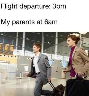 Better be at the airport early - meme