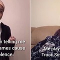 Who knew driving trucks causes violence?! :D