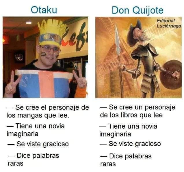 Otakus y Don Quijote - meme