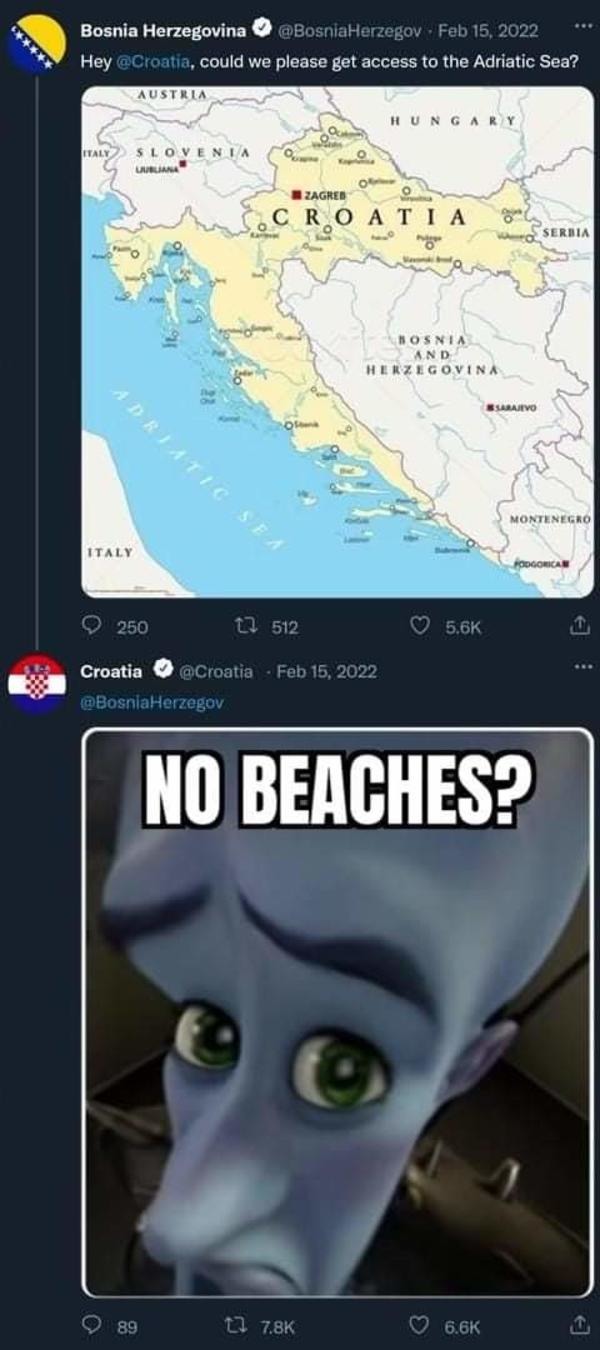 No bitches... I mean no beaches fo you - meme