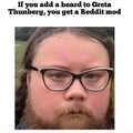 Greta Thunberg with beard