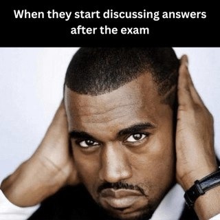 When the exam is over, but the debate just began - meme