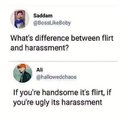 What is the difference between flirt and harassment?