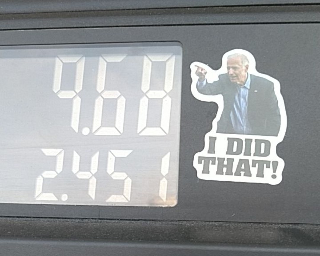 New stickers showing up in my town on the gas pumps - meme