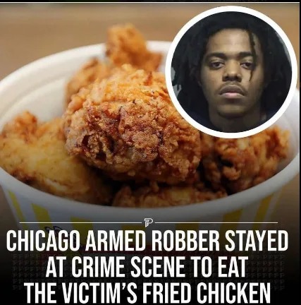 Chicago armed robber stayed at crime scene - meme