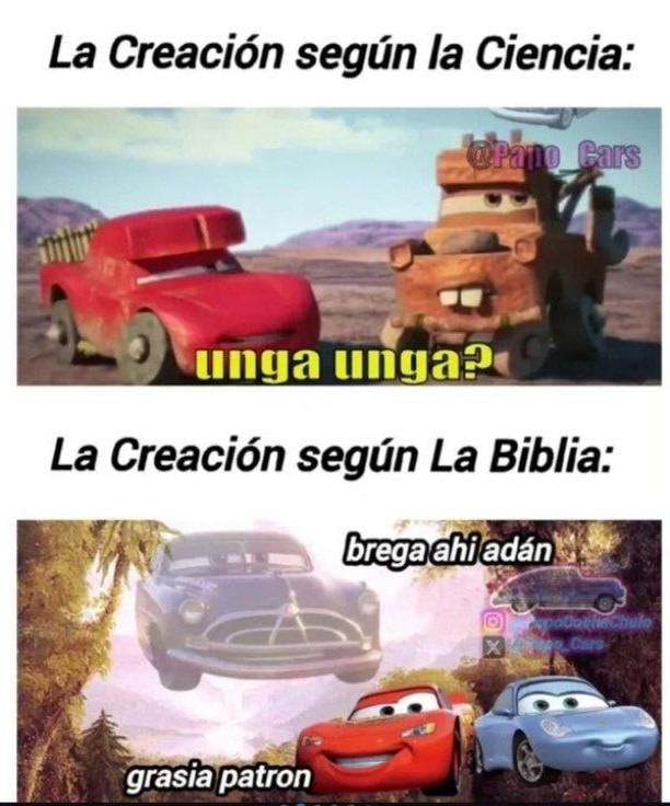 la ciencia vs la biblia creando al primer humano - meme