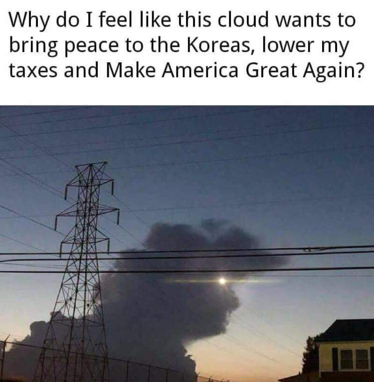 Trump cloud is woke - meme