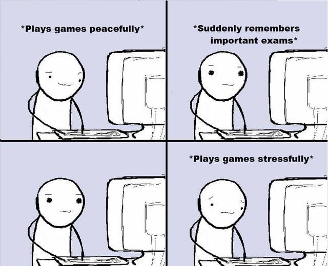playing games stressfully - meme