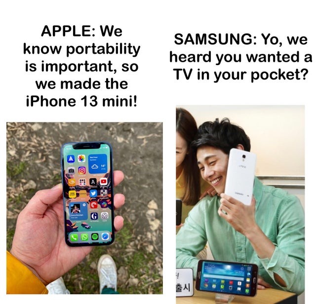 Apple and Samsung - meme