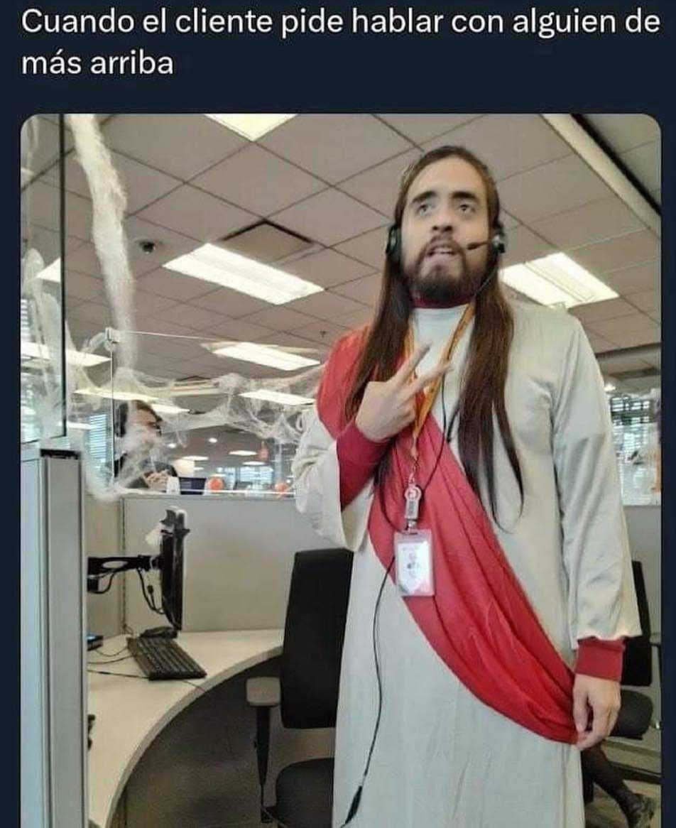 Jesus de atención al cliente - meme