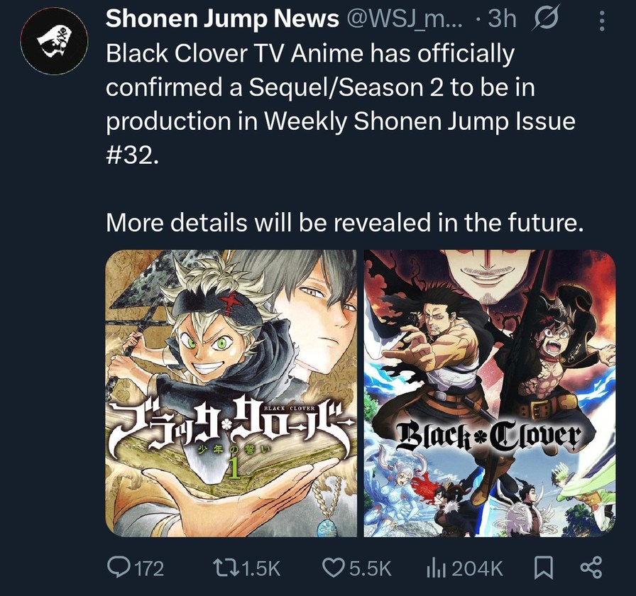 Black Clover season 2 is happening - meme