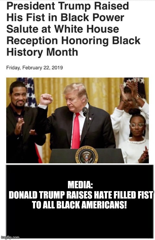 Trump's hate fist - meme