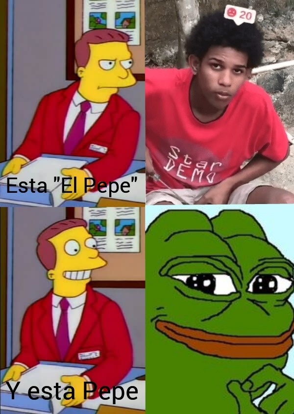 The virgin "El Pepe" vs the Chad "PePe the Frog" - meme