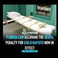 Florida law allowing the death penalty for child rapists now in effect